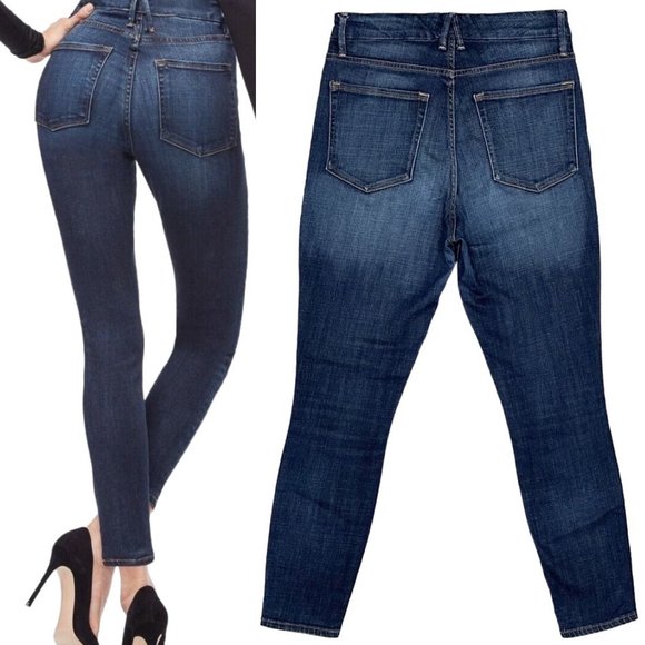 Good American Good Waist High-Rise Slimming Stretch Denim Jeans in BLUE188 Sz 30 - Picture 2 of 13